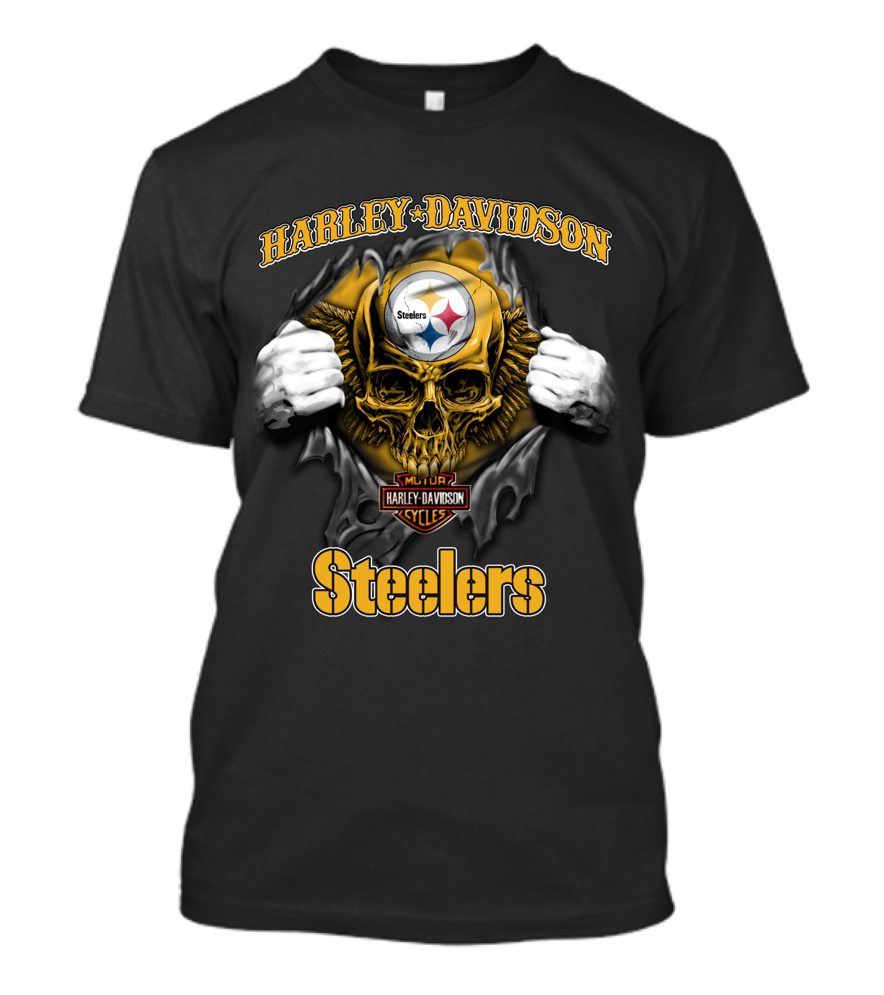 Harley Davidson Pittsburgh Steelers Skull T-Shirt