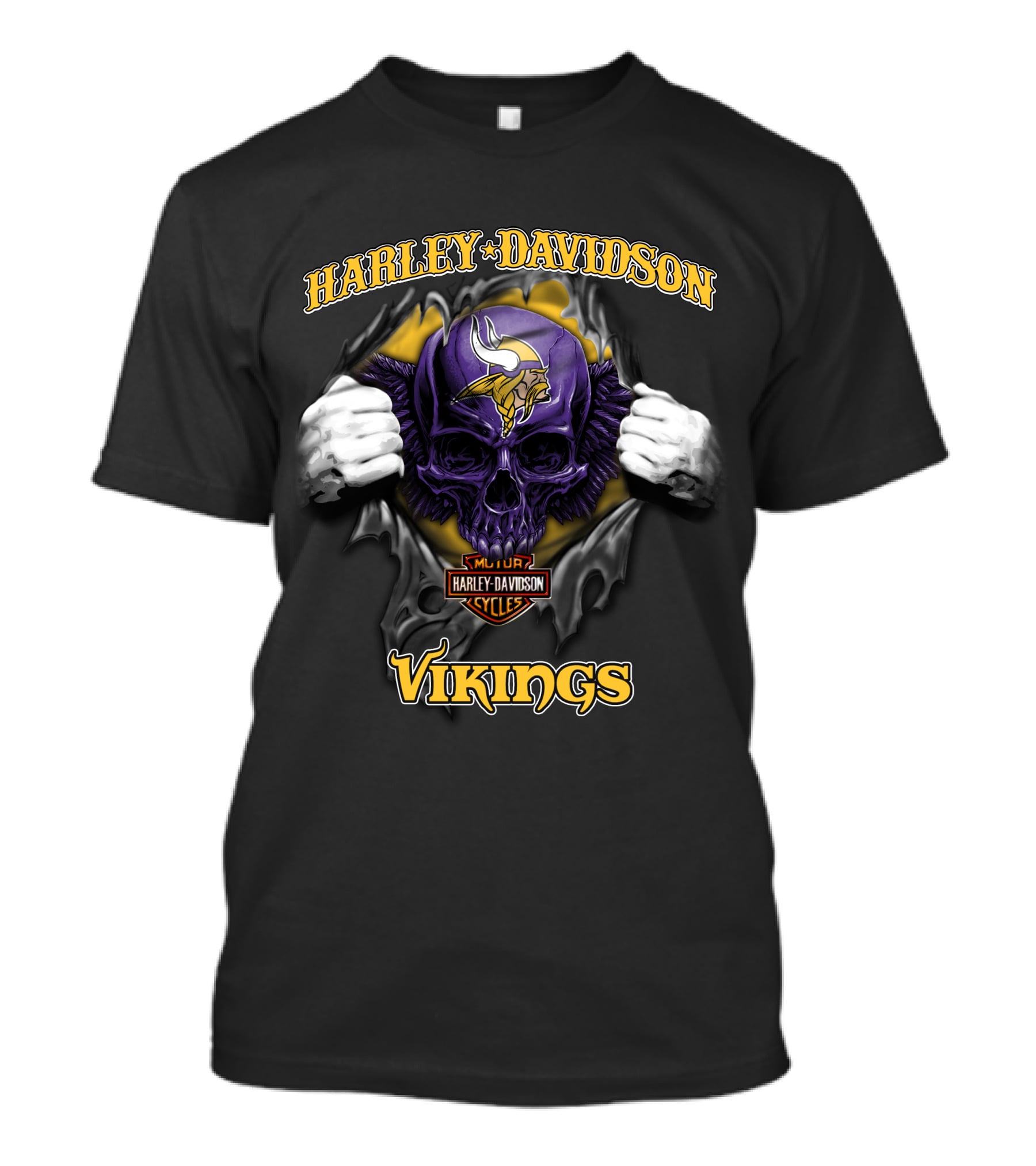Harley Davidson Skull Minnesota Vikings Nfl T-Shirt