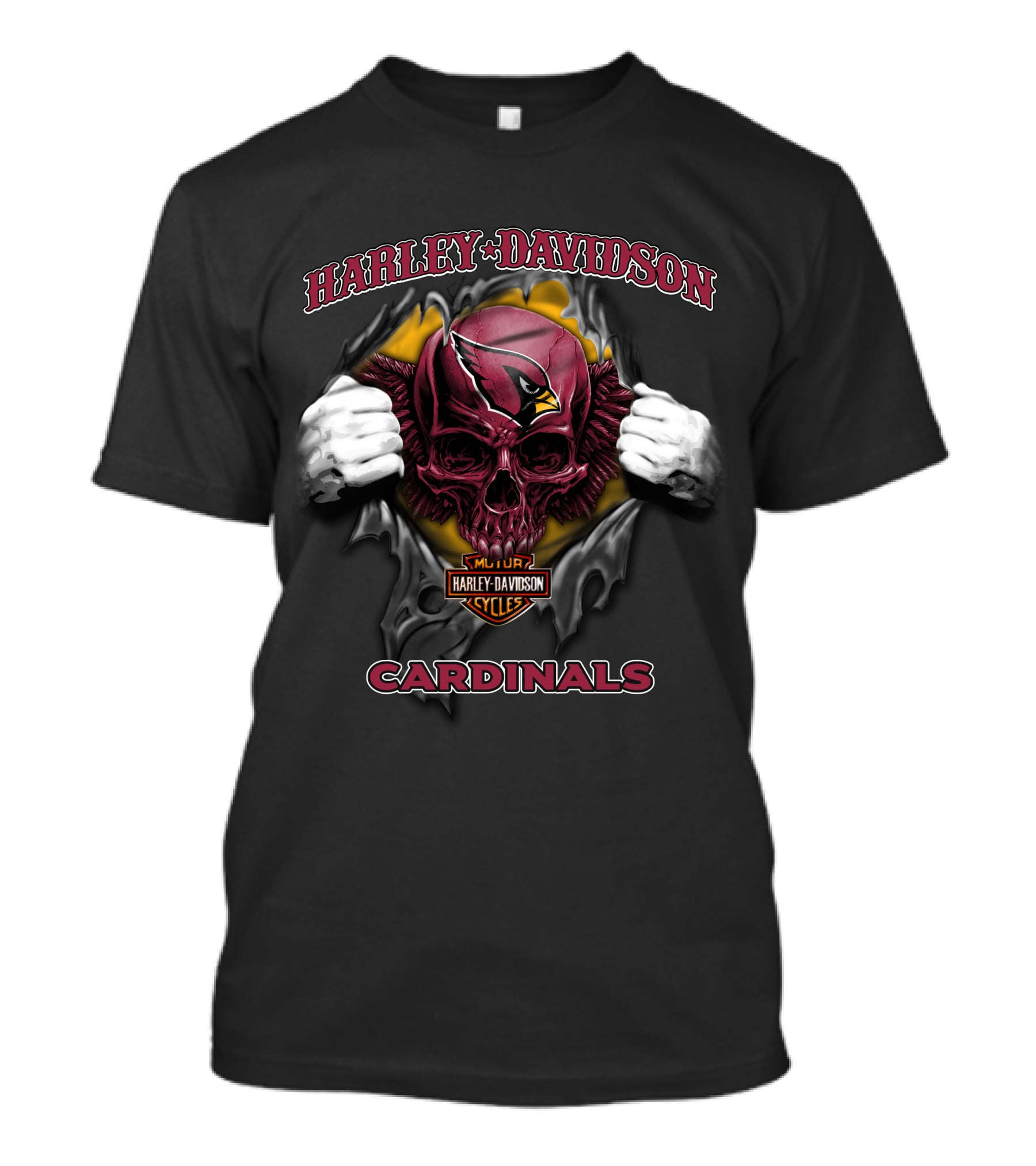 Harley Davidson Arizona Cardinals Skull Nfl T-Shirt