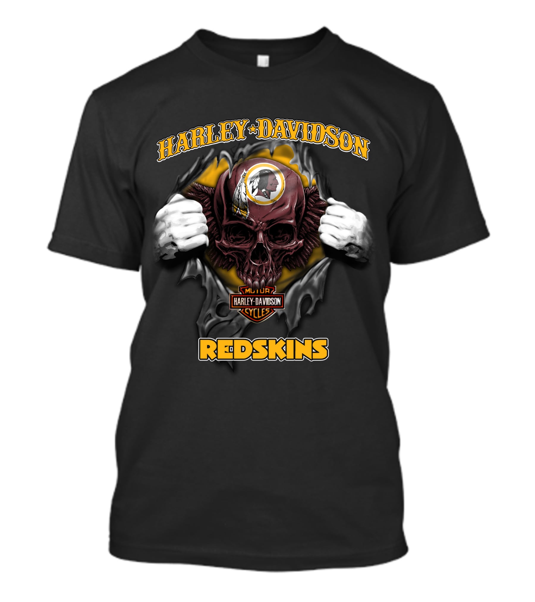 Harley Davidson Nfl Skull Washington Redskins T-Shirt