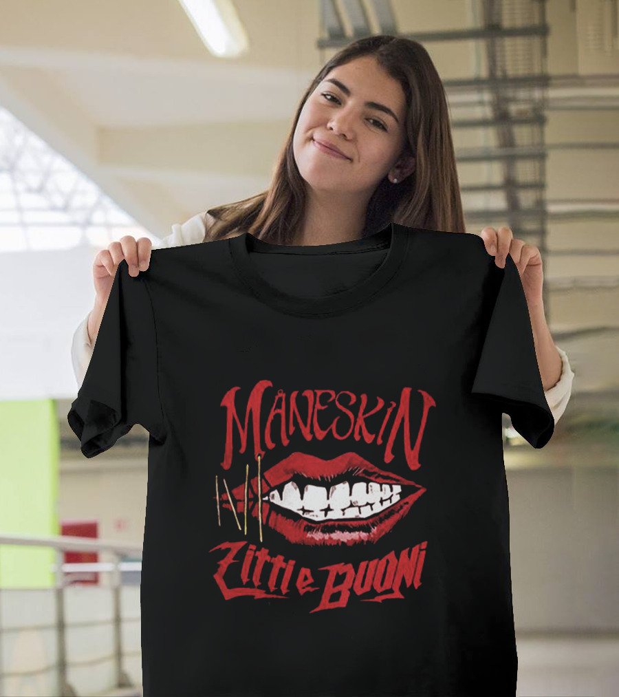 Måneskin Zitti E Buoni Red Lips T-Shirt
