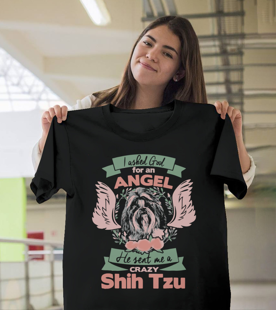 I Asked God For An Angel He Sent Me A Crazy Shih Tzu T-Shirt