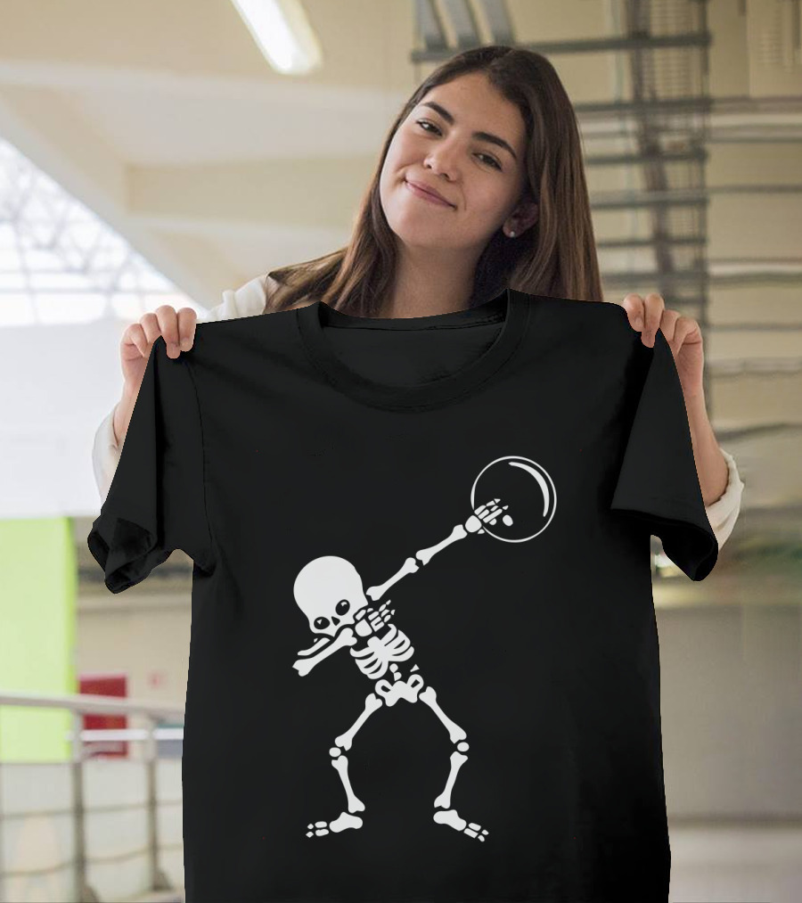Halloween Skeleton Dabbing Bowling Dance Dab T-Shirt
