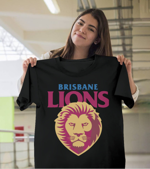 Brisbane Lions AFL Team Emblem With Fierce Lion Head T-Shirt