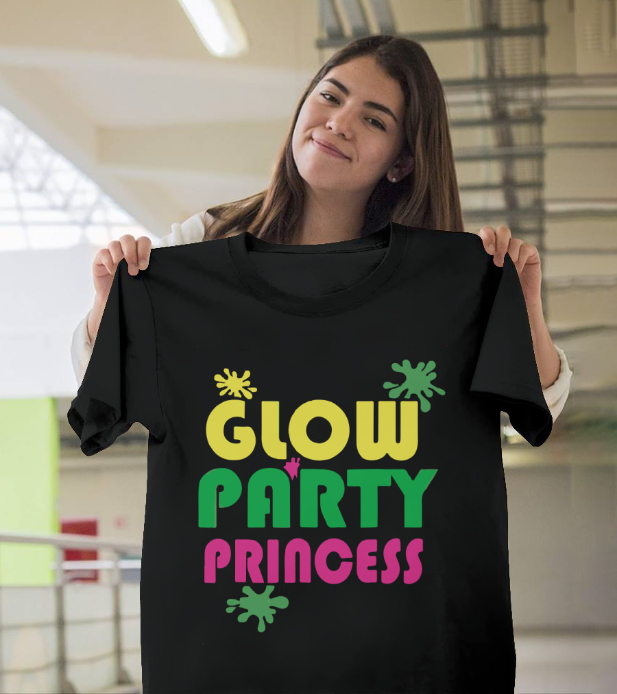 Glow Party Princess Colorful Paint Splatter T-Shirt
