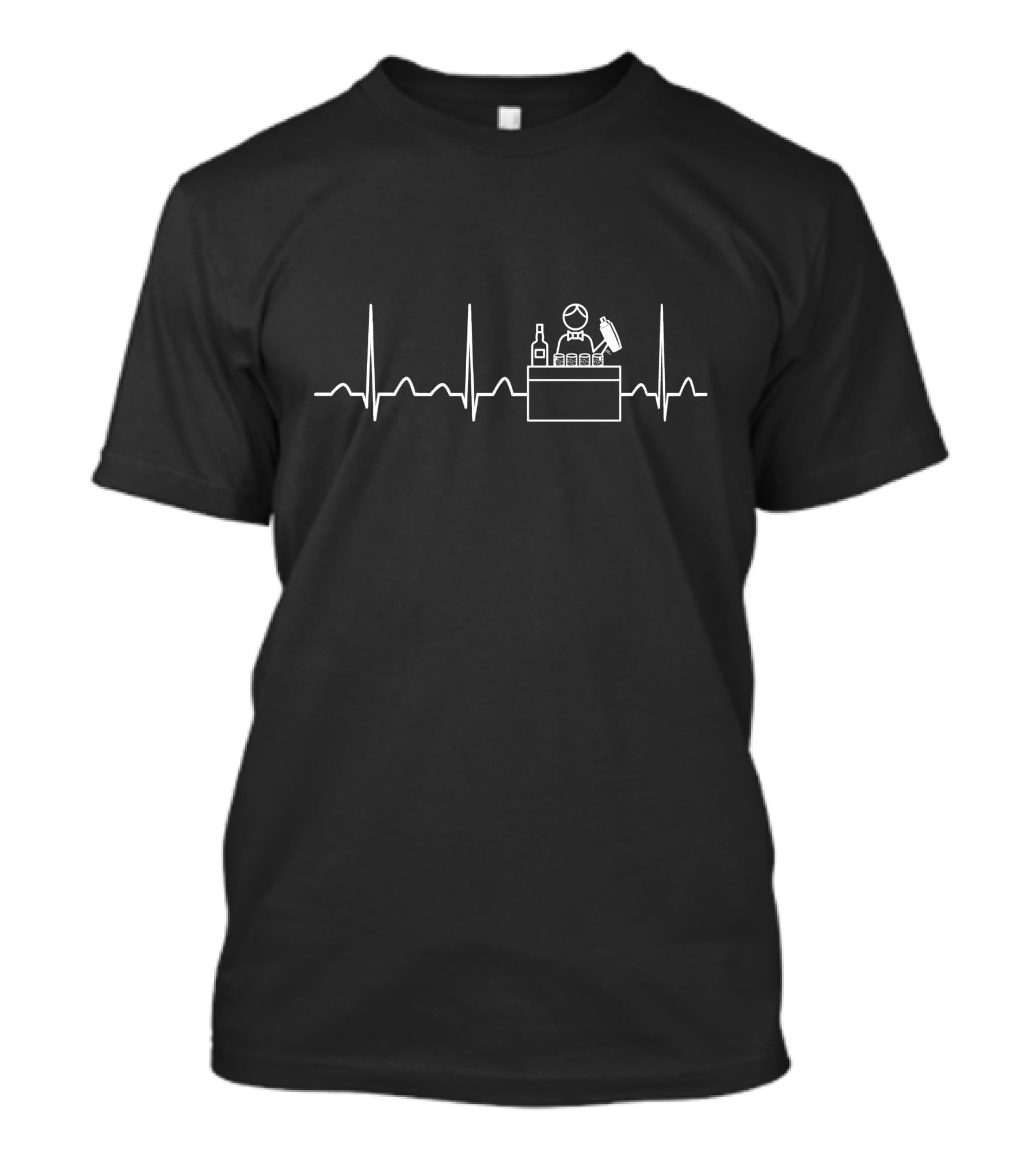 Mixologist Heartbeat Bartender EKG Cocktail Shaker T-Shirt