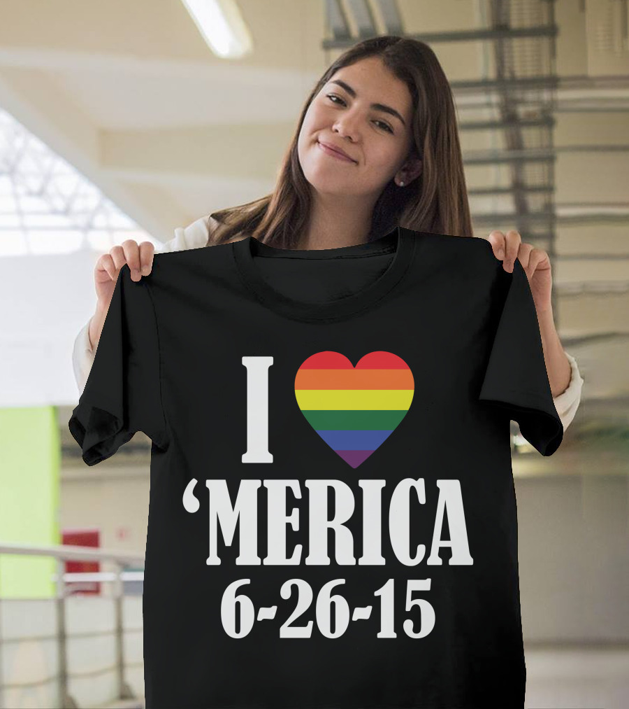 I Heart Merica 6-26-15 Rainbow Heart T-Shirt