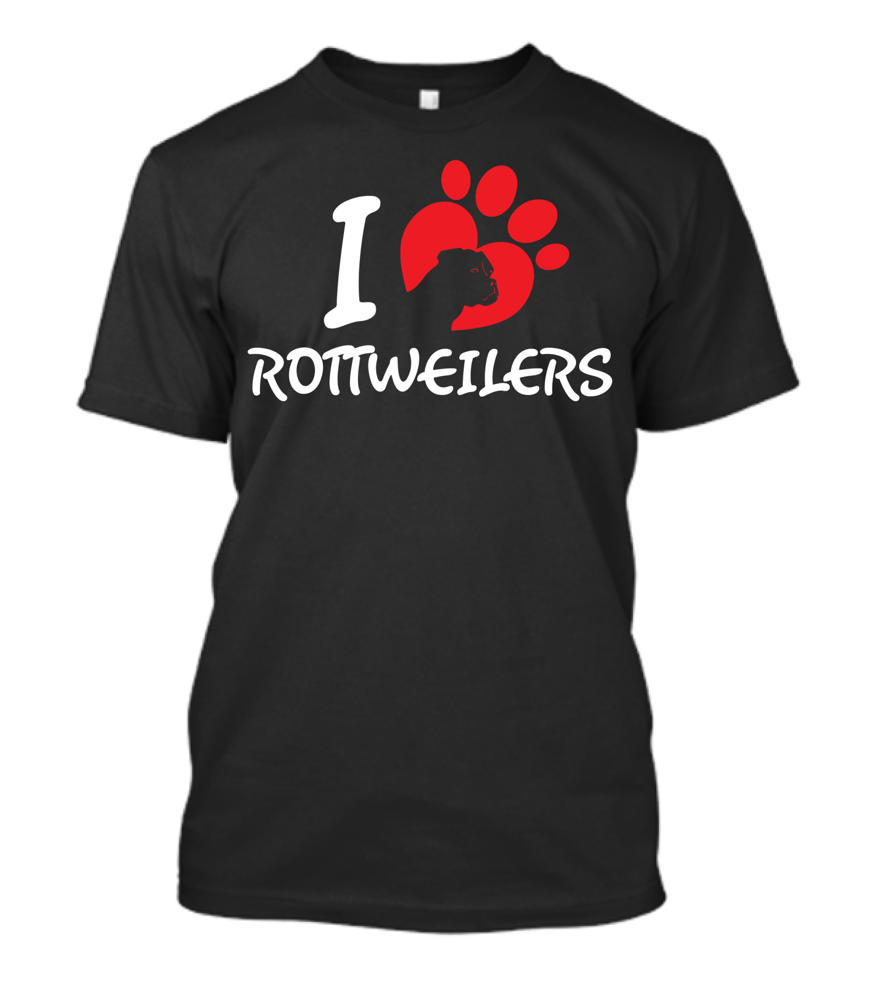 I Love Rottweilers Paw Prints T-Shirt