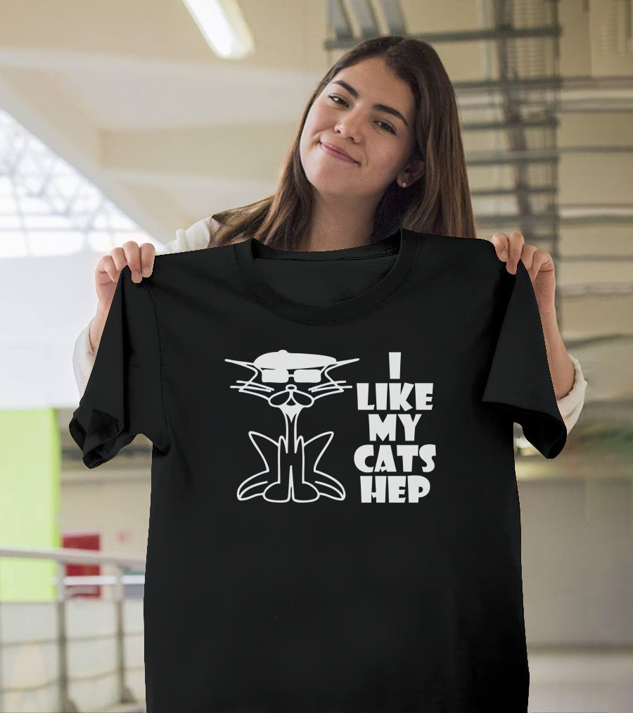 I Like My Cats Hep Cool Jazz Cat Wearing Beret and Sunglasses T-Shirt
