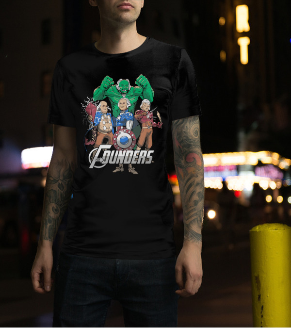 The Founders Superheroes Parody Hulk Captain America Thor Iron Man Characters T-Shirt