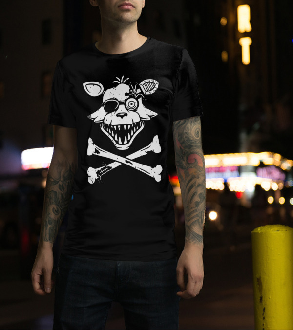 Five Nights At Freddy's Pirate Fox Jolly Roger Skull And Crossbones T-Shirt