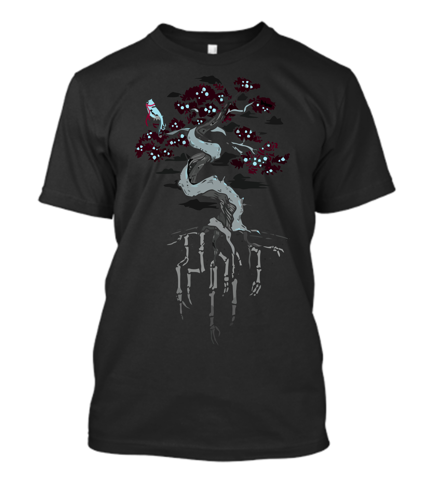 The Juniper Tree With Skeleton Roots And Cat In Branches T-Shirt
