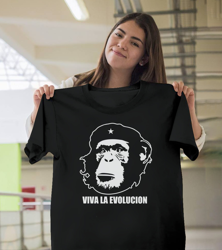 Viva La Evolucion Chimpanzee Beret T-Shirt