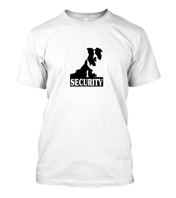 Border Collie Security Silhouette With Bold Security Text T-Shirt