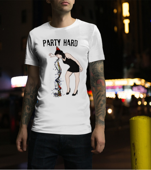 PARTY HARD Confetti Streamer Burst Celebration Accident T-Shirt