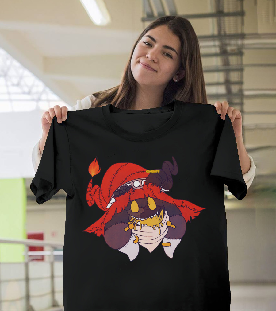 Mweh Halloween Monster in Red Hat with Comfroot Tag T-Shirt