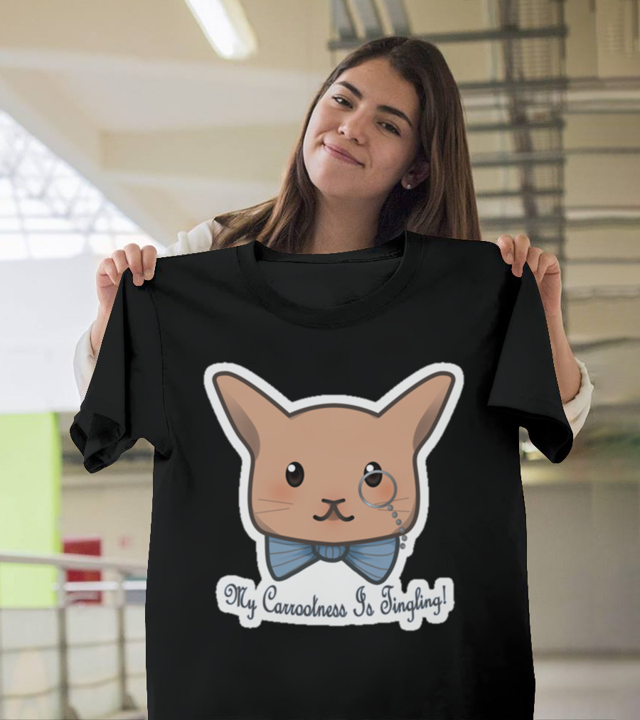 Carrot Monocle Bunny with My Carrootness Is Tingling Phrase T-Shirt