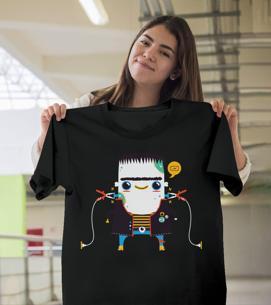 Frankenstein Rechargeable Monster Chat Mood T-Shirt