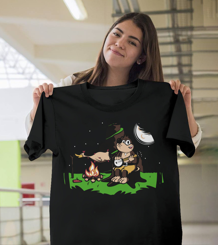 Roast Kazooie Banjo Camping Under Moonlight T-Shirt