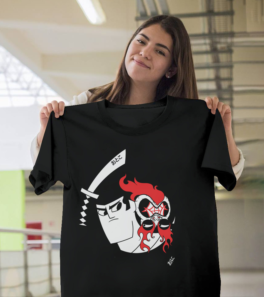 Samurai Jack and Aku Yin Yang Sword Kanji T-Shirt