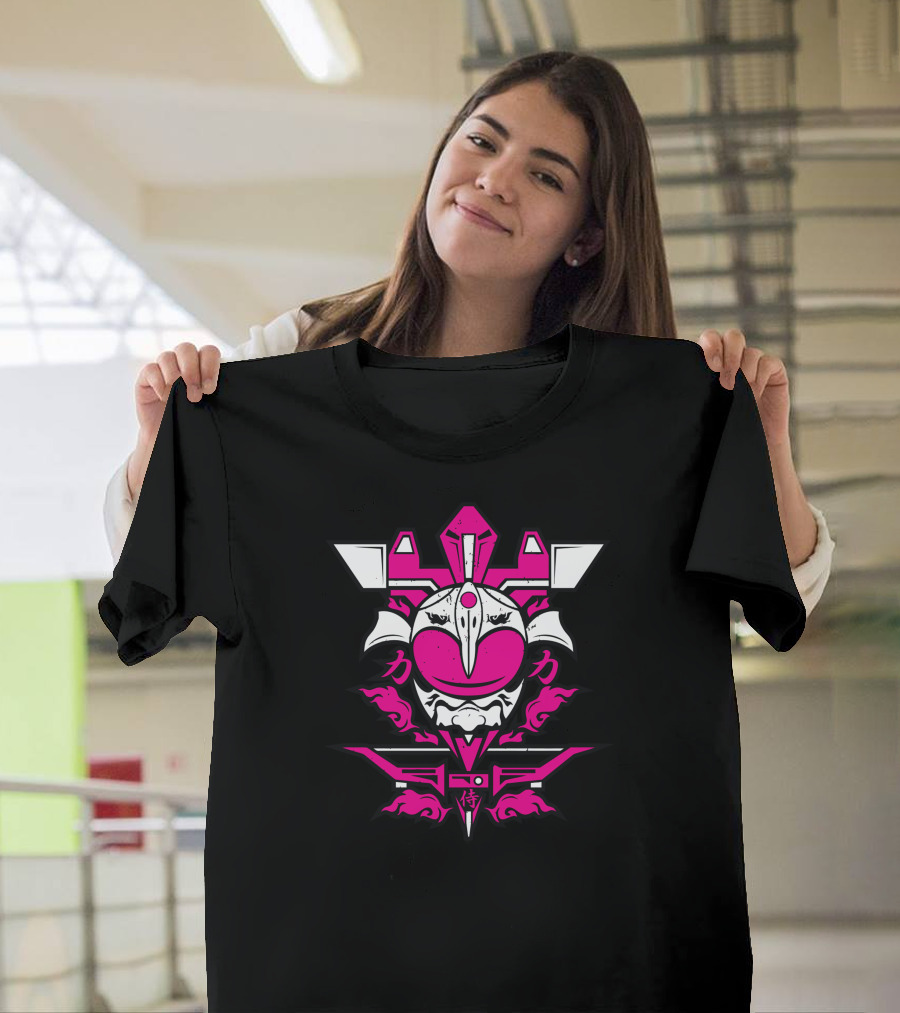 Samurai Pink Ranger Helmet Emblem T-Shirt