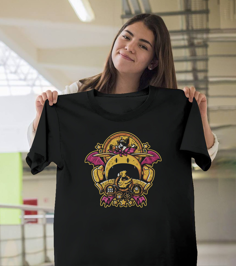 Saucer Crest King with Crown and Stars Emblem T-Shirt