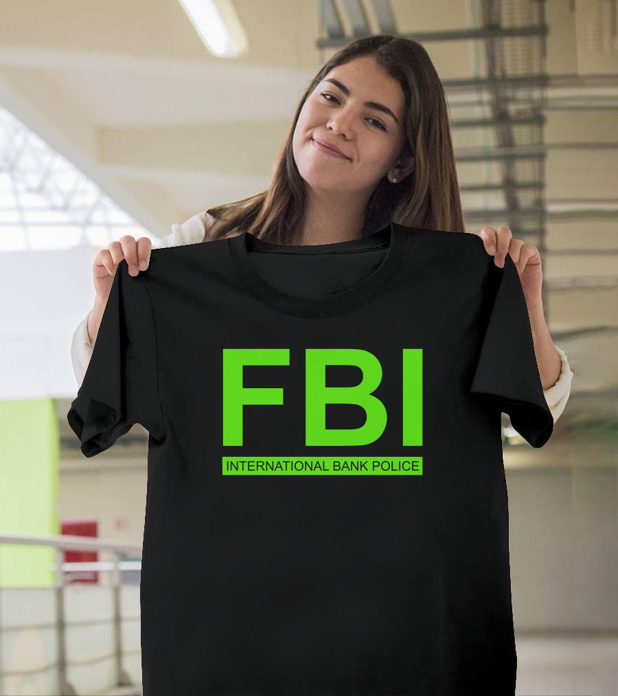 FBI International Bank Police Mens Casual Slim T-Shirt