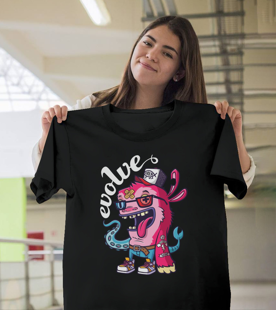 Evolve Bad Milk Monster with Tentacle Arm and Bandaged Head T-Shirt