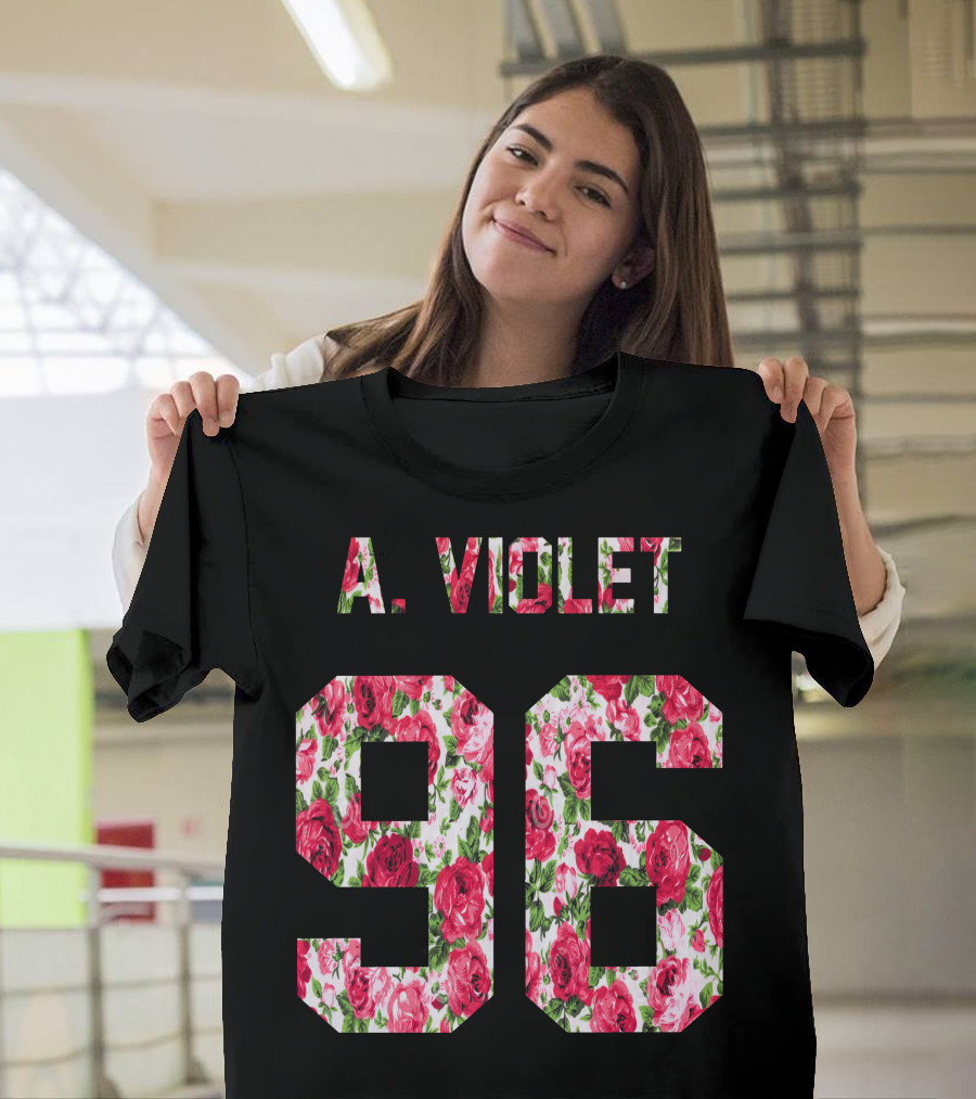 A. Violet 96 Floral Roses T-Shirt
