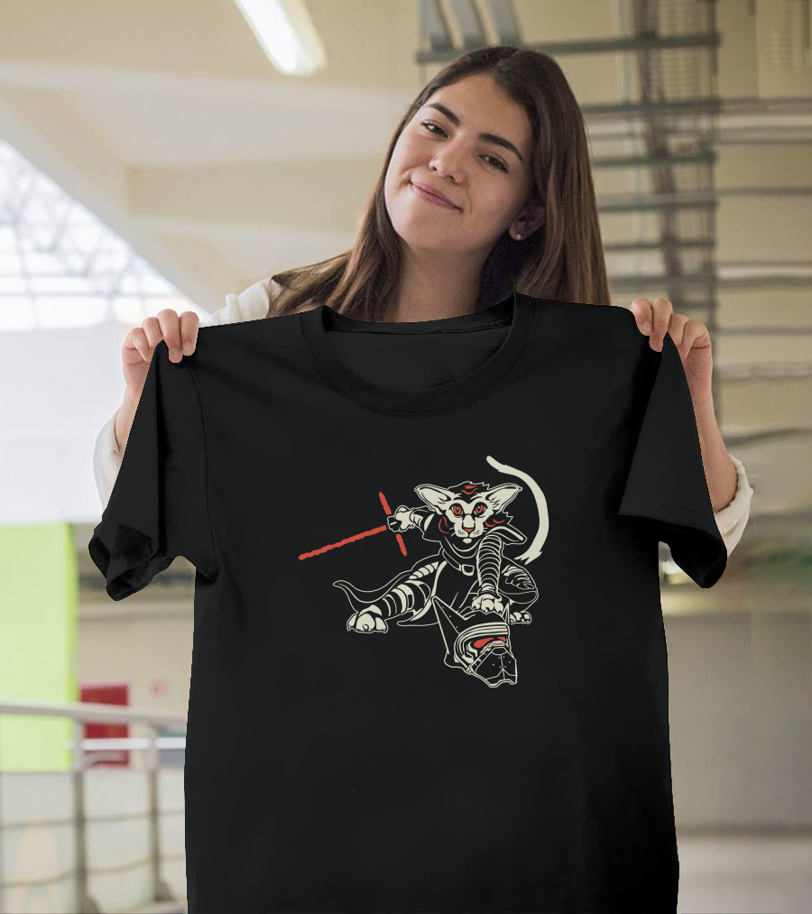 Kalto Cat Jedi Knight with Red Lightsaber Adventure T-Shirt