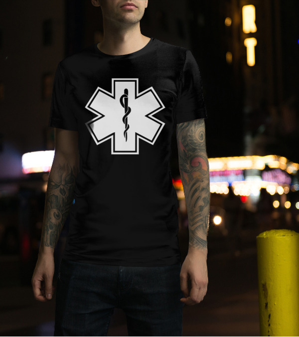 Star Of Life Vinyl Sticker EMT Decal Ambulance Medical Emergency T-Shirt