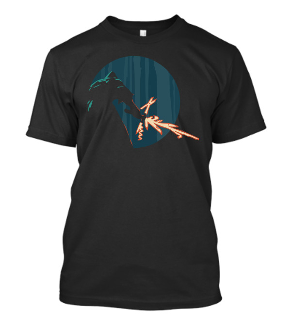Swiss Army Saber Nightscape Warrior With Radiant Blade T-Shirt