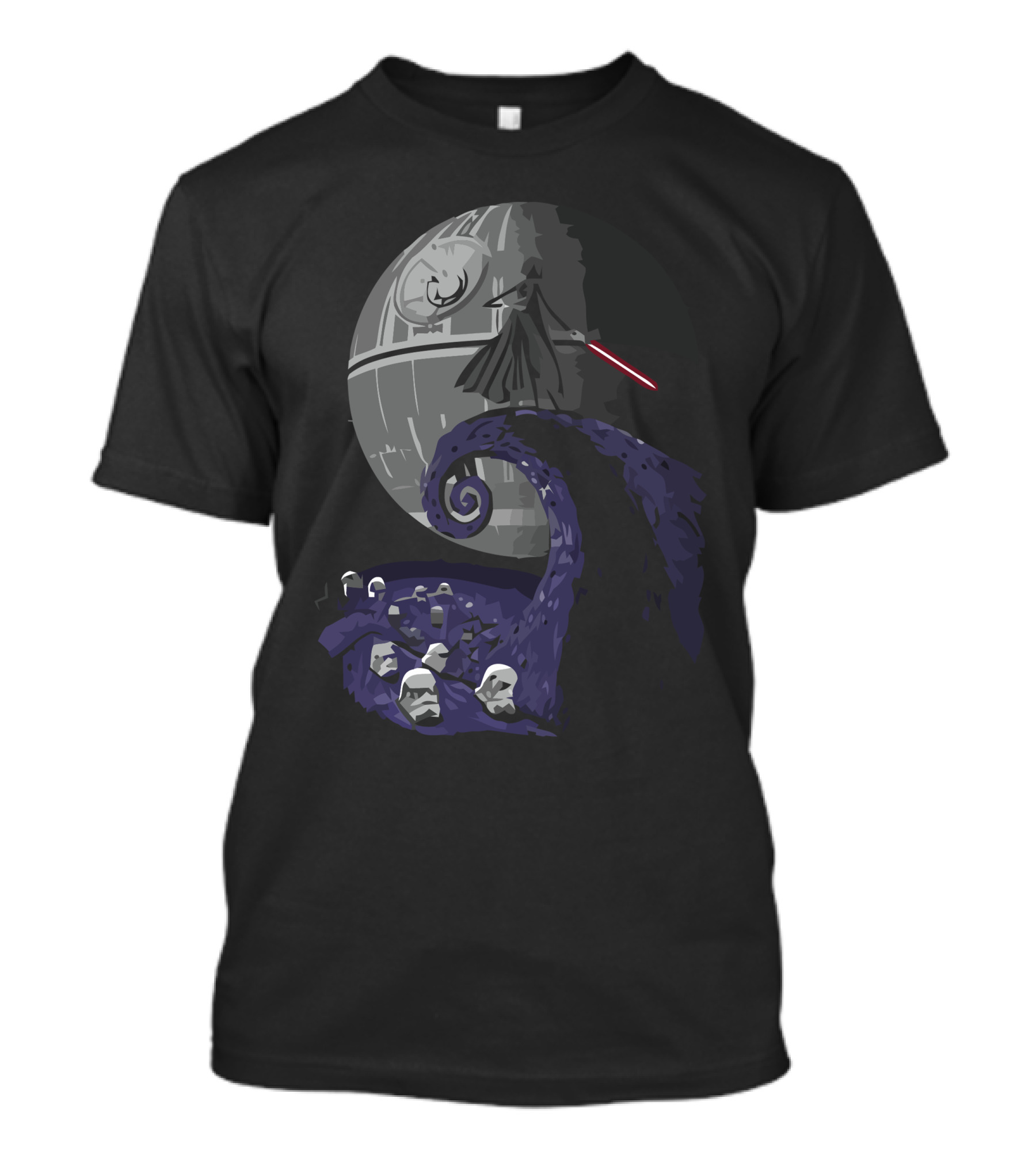 The Nightmare Before Empire Death Star Meets Twisted Hill With Sith Lord And Stormtroopers T-Shirt