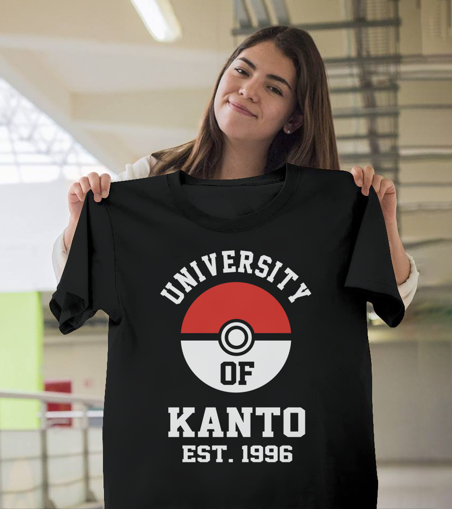 University Of Kanto Est. 1996 Pokeball Badge T-Shirt
