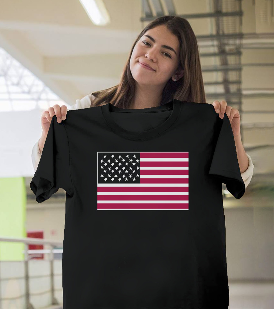 Usa Flag Navy American Patriotic Display T-Shirt