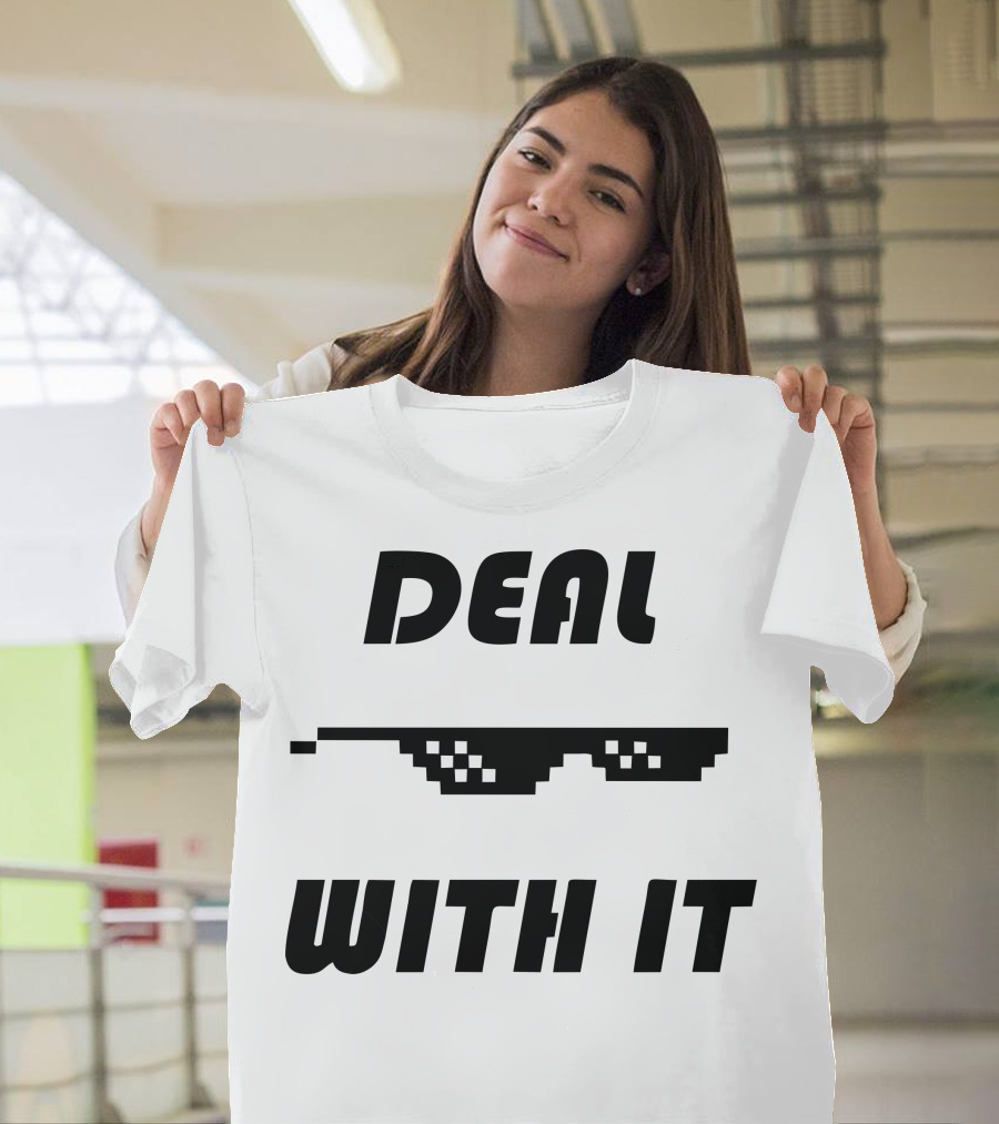 Deal With It Pixelated Sunglasses T-Shirt