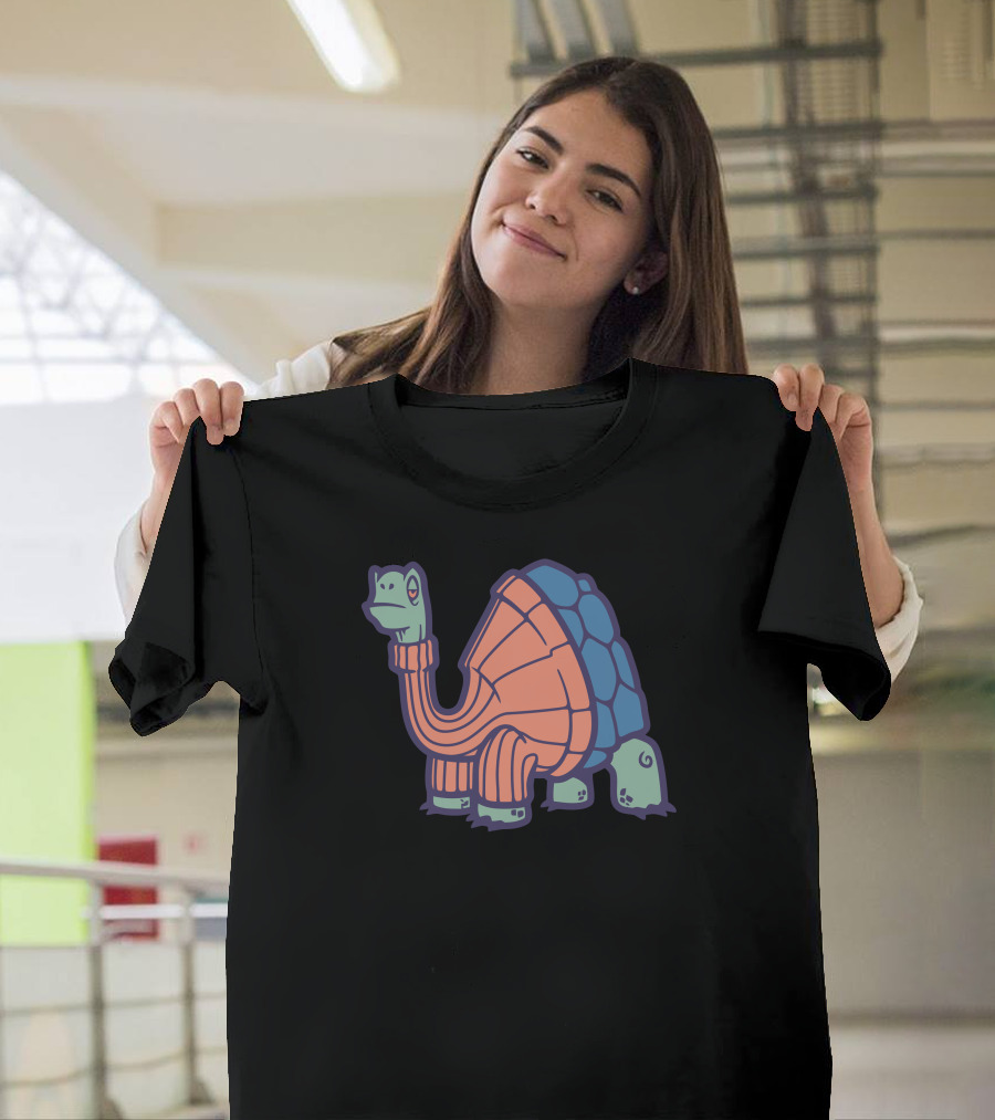 Turtle Wearing Turtleneck T-Shirt