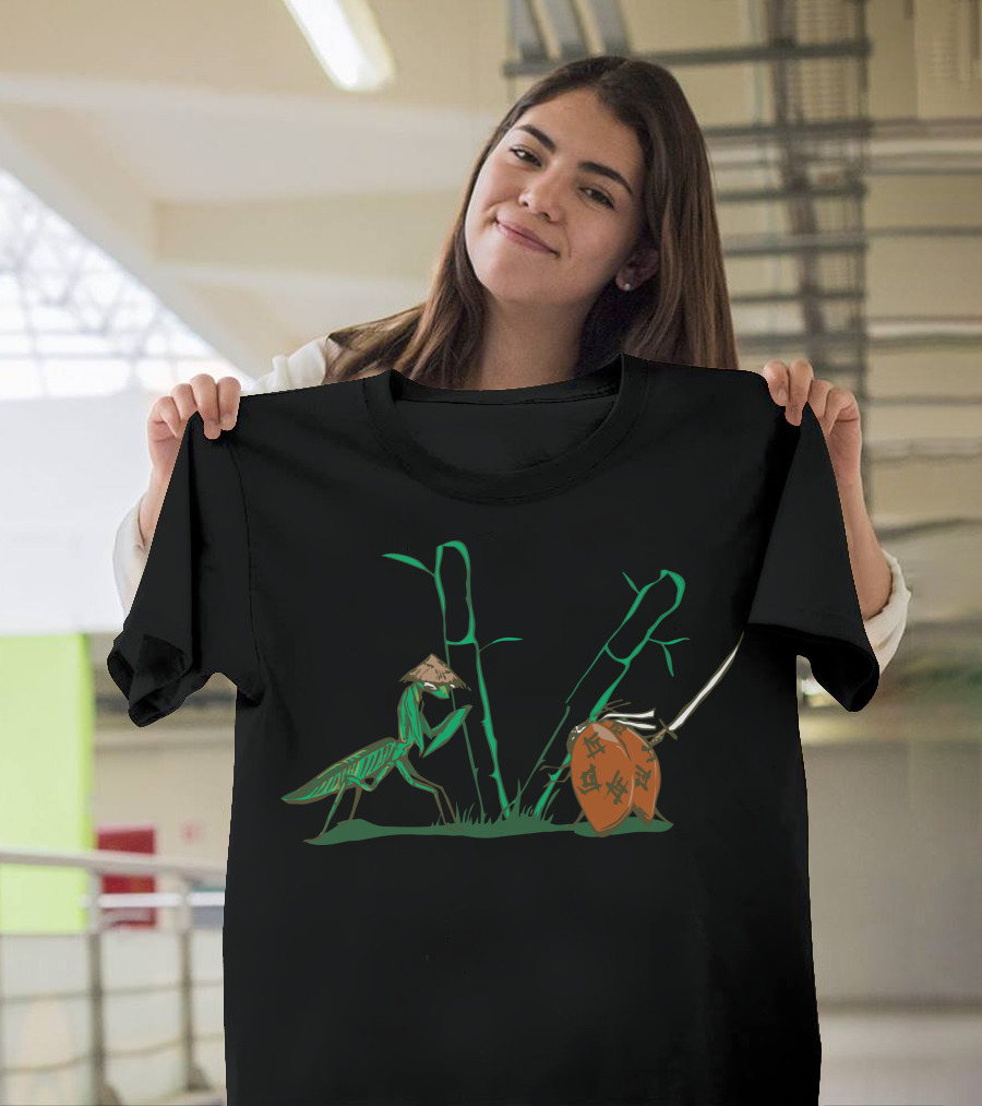 At Last We Meet Samurai vs Mantis Bamboo Showdown T-Shirt