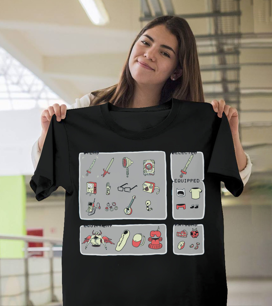 Items Equipped Equipment Rations Atrpg T-Shirt