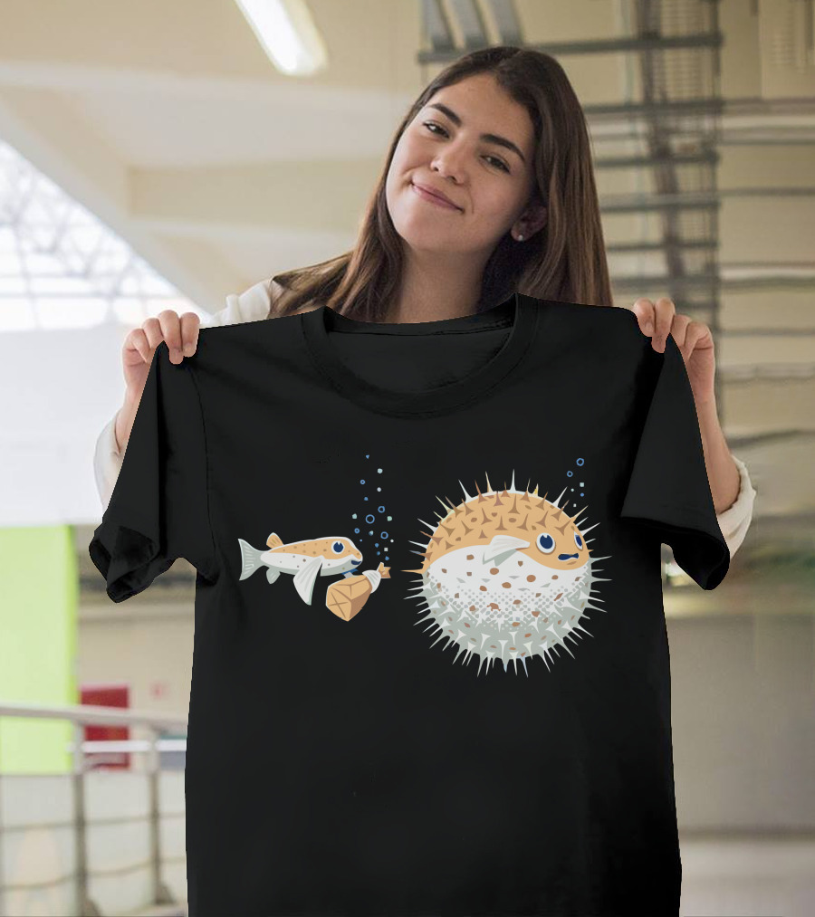 Blowfish Pranks Water Bubble Mischief T-Shirt