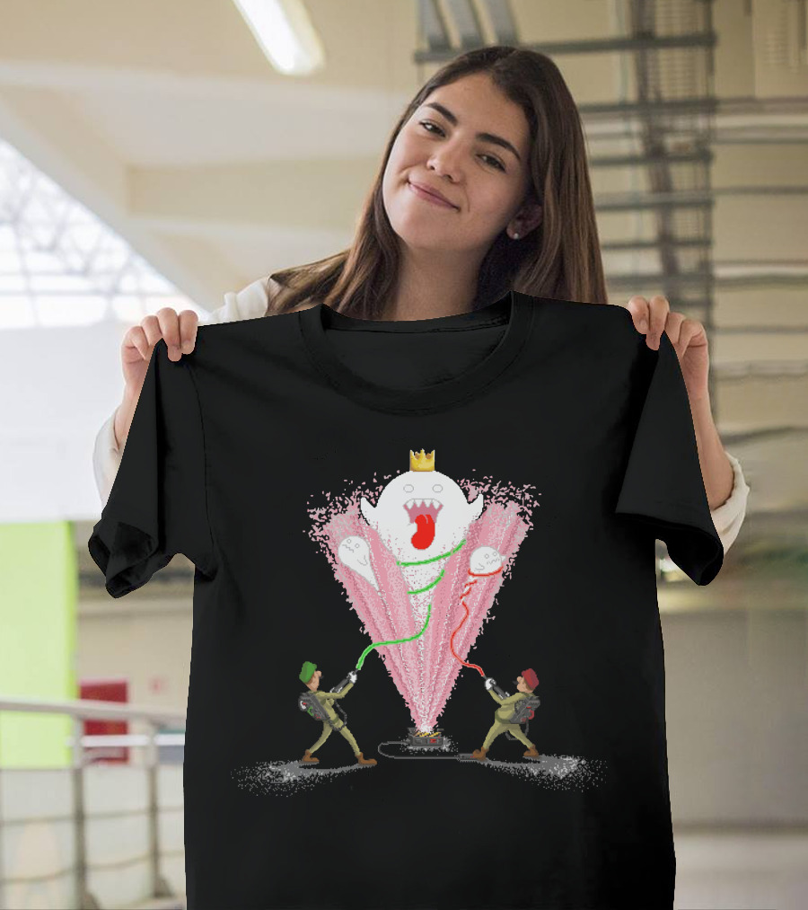 Ghost Busters Boo Battle with Crowned Ghost King and Proton Streams T-Shirt