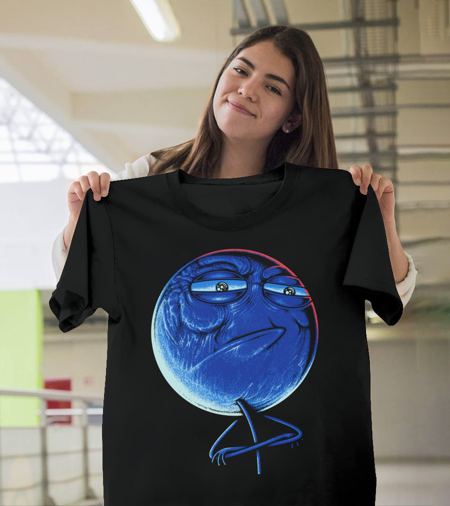 Challenge Accepted Meme Face Red Blue Outline T-Shirt