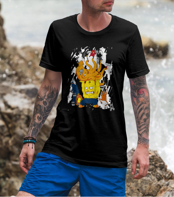 Paint It Green Octopus Wielding Brushes And Splatters T-Shirt