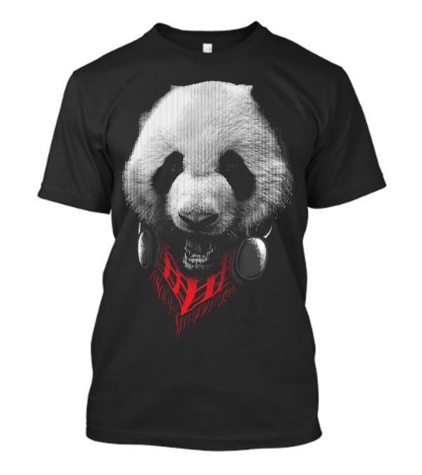 Panda Stylish Bandana Headphones T-Shirt