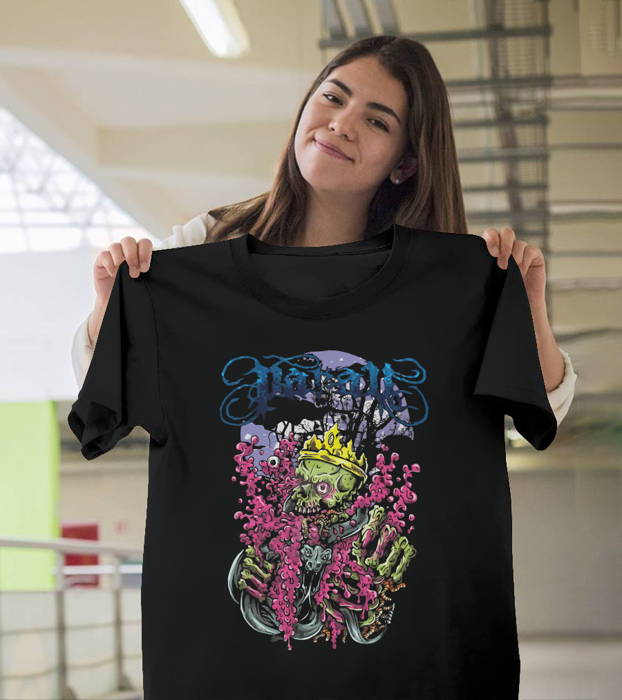 Parau Zombie King With Crown And Pink Tentacles T-Shirt