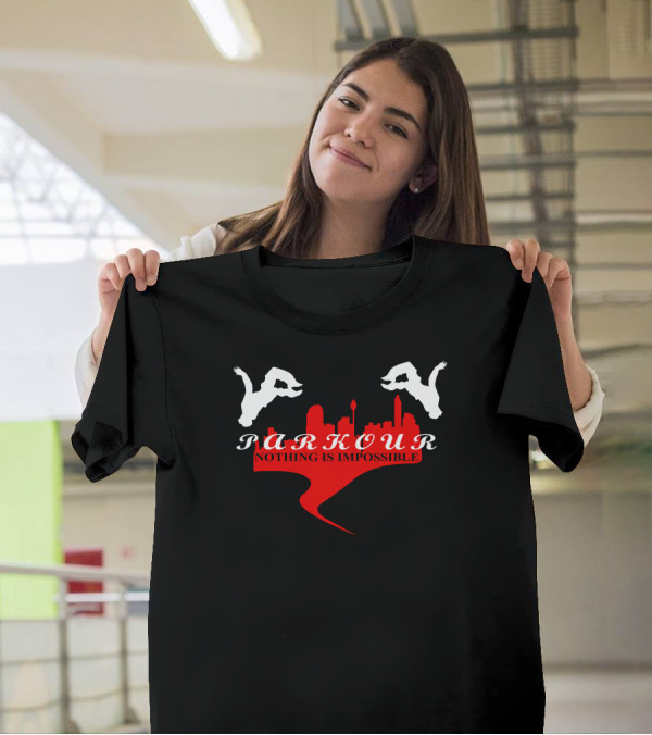 Parkour Nothing Is Impossible Freestyle City Skyline Jump T-Shirt