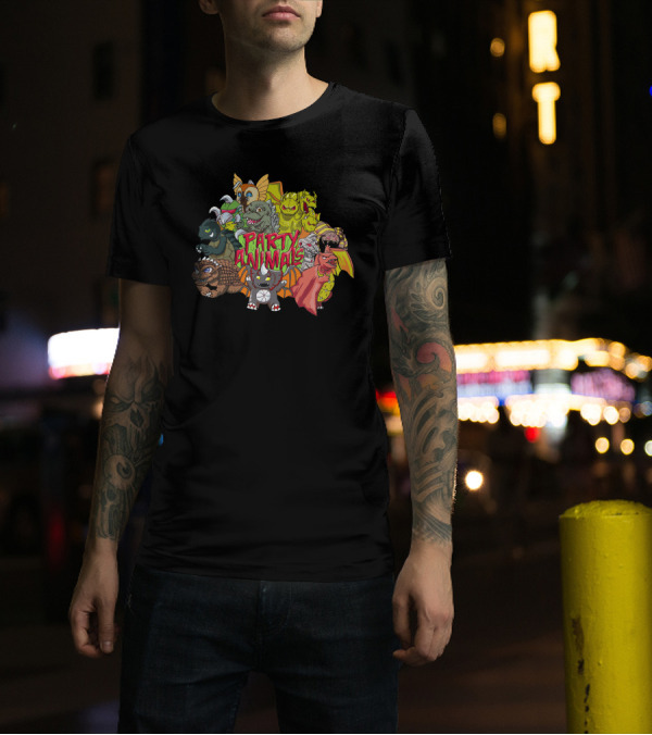Party Animals Kaiju Monsters Gathering T-Shirt