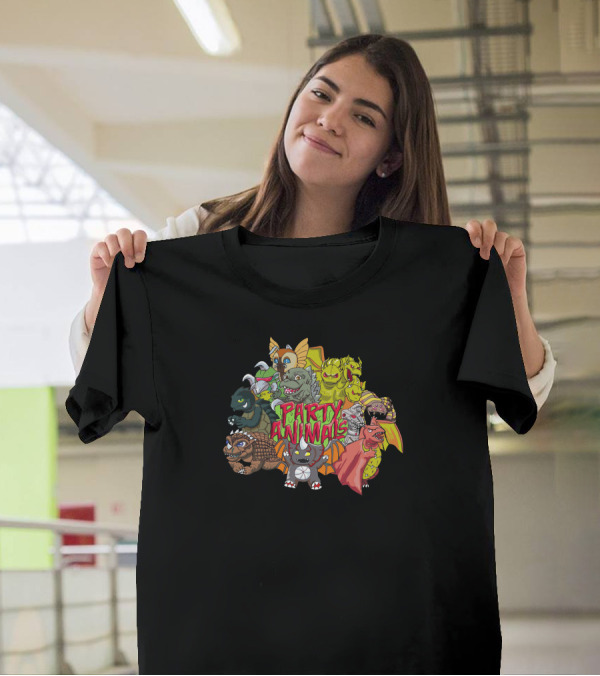 Party Animals Kaiju Monsters Gathering T-Shirt