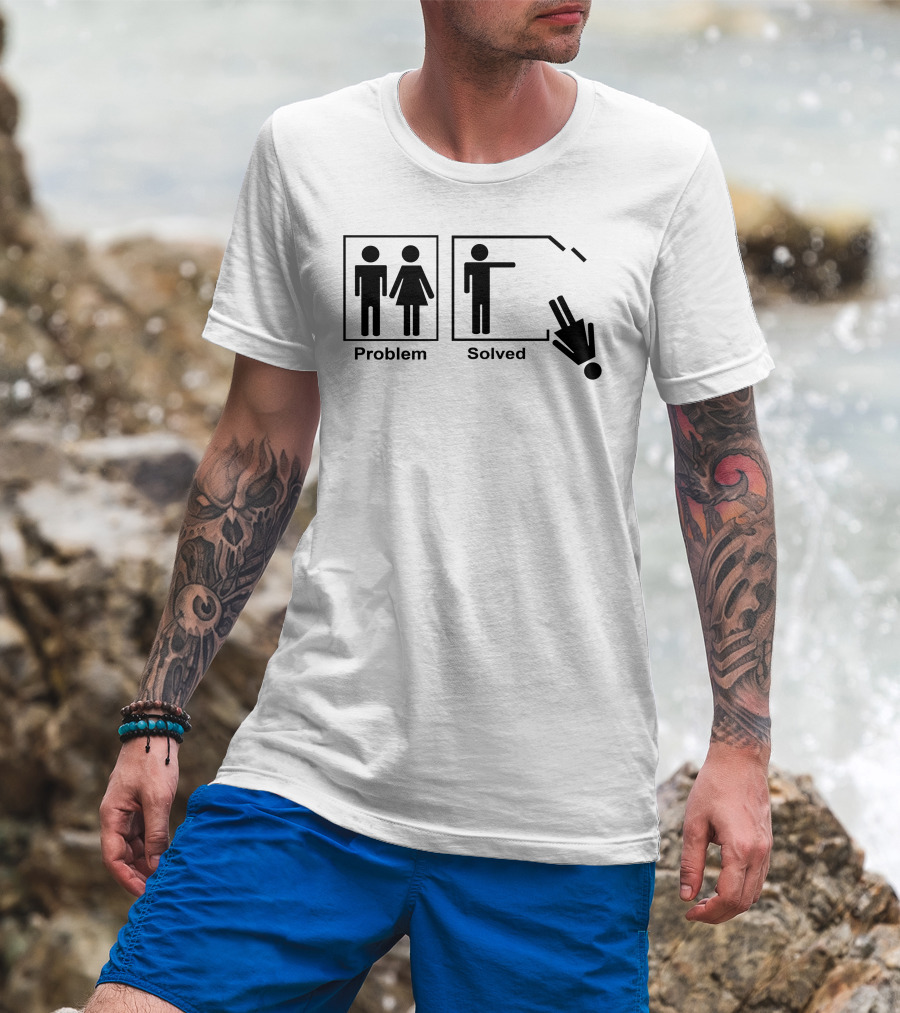 Problem Solved Funny Marriage Humor Iconic Beer Reference Witty T-Shirt