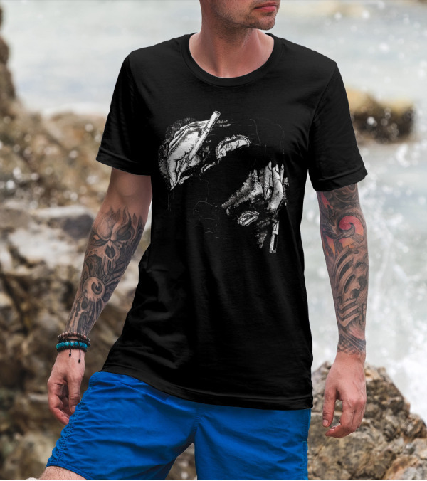 Self Made Zombie Grunge Art Zombified Hand Drawing T-Shirt